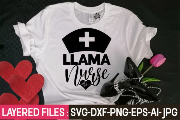 Llama Nurse Svg Cut File for Graphics and T-Shirt Designs